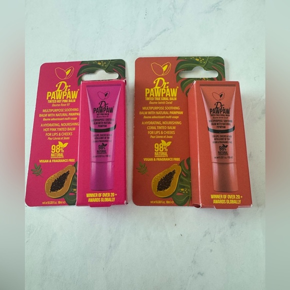 Dr Paw Paw tinted balm - 2 pack- pink & coral for cheeks and lips! 98% natural - Picture 1 of 8